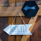 Hochzeitsschild in den Gabrissen