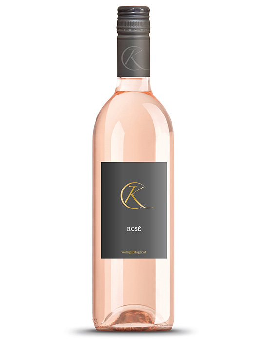 Eine Bouteille Rosé vom Weingut Klager.