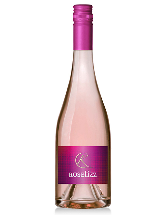Rosefizz vom Weingut Klager mit rosa Etikett.